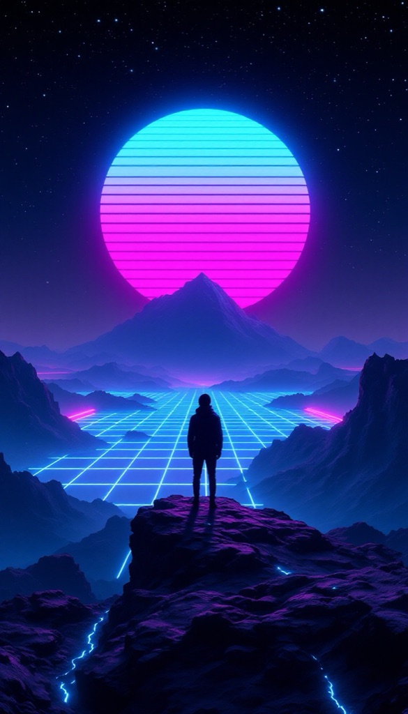 Neon Synthwave art style example