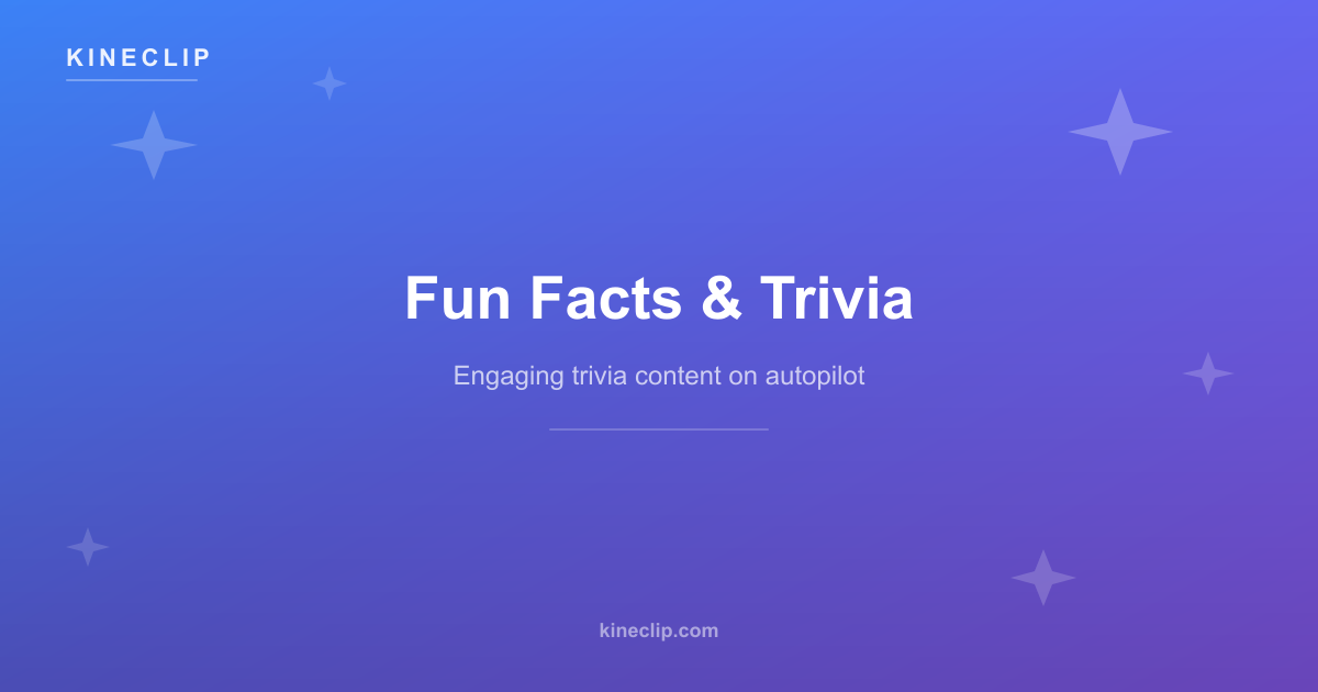Fun Fact Bot AI Fun Facts Video Maker โ Did-You-Know Content on Autopilot | Kineclip